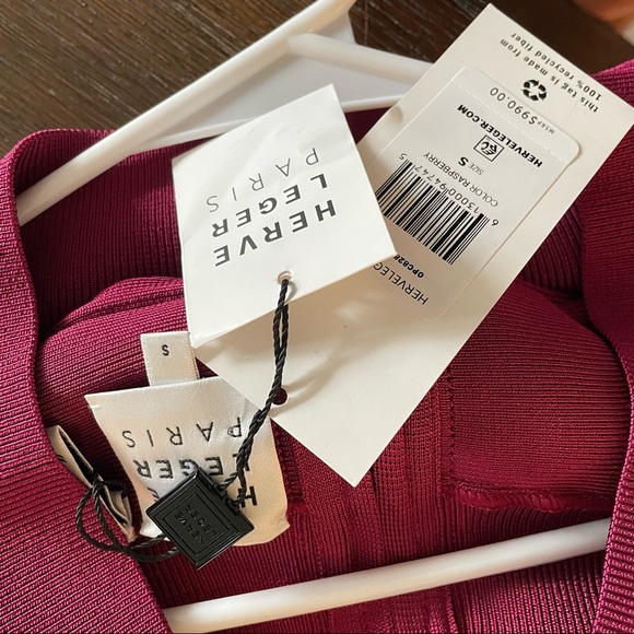 NWT Herve Leger Raspberry Dress - Picture 9 of 12